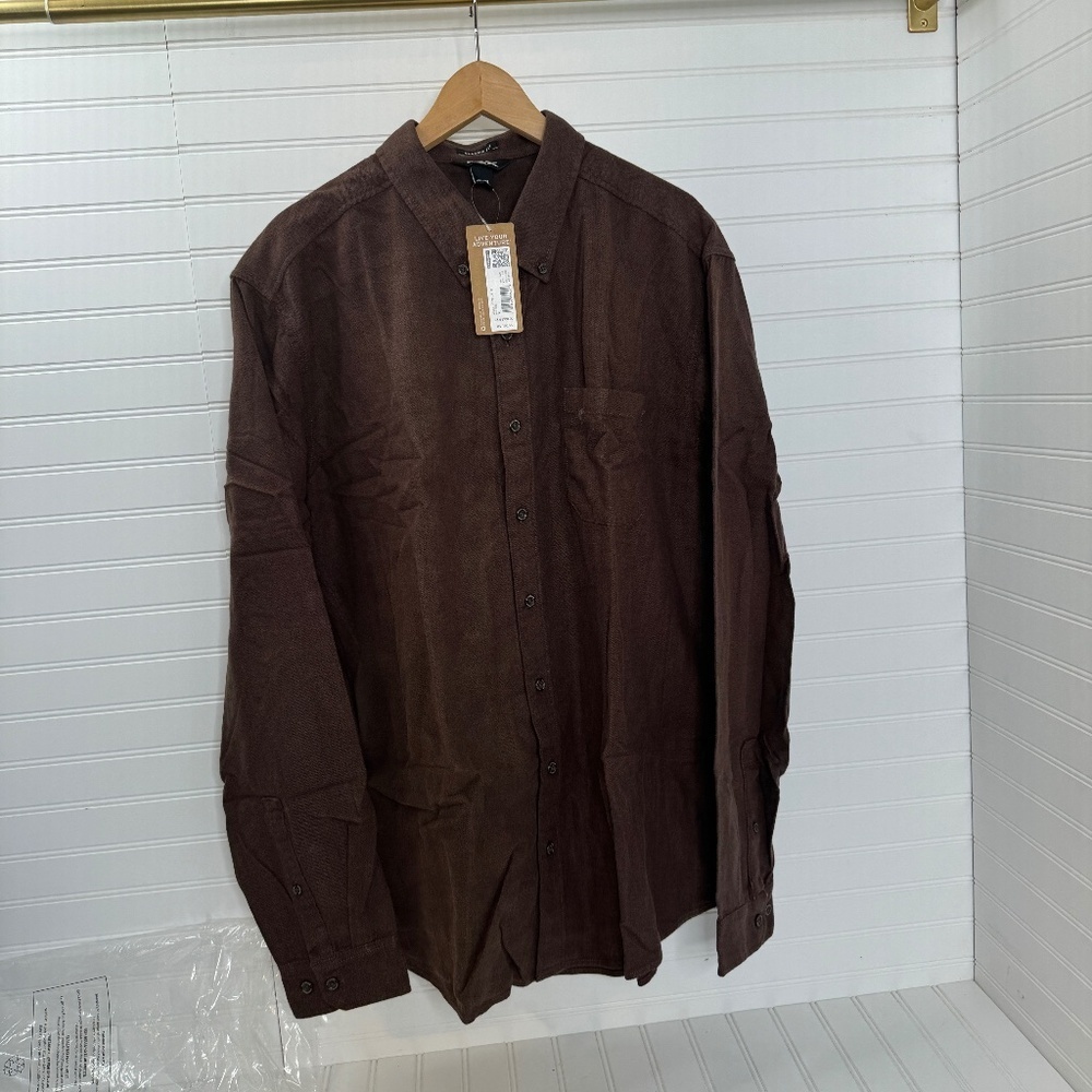 NEW Eddie Bauer Men's Long Sleeve Pinecone Button Front Shirt